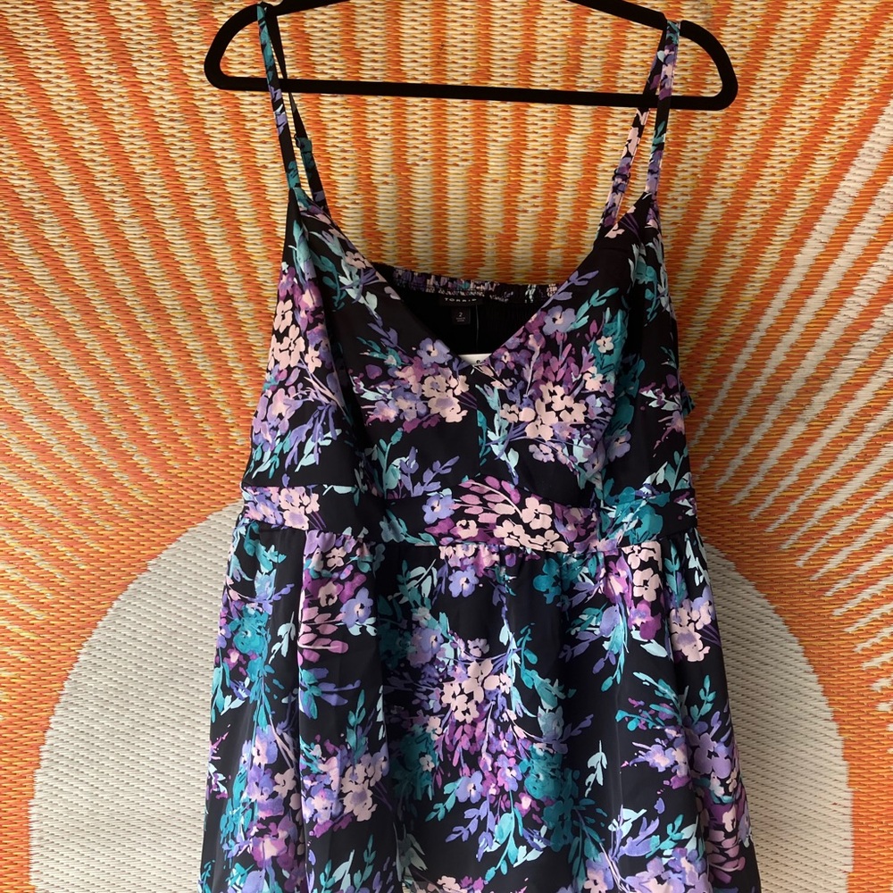 Floral Black and Purple Women's Top